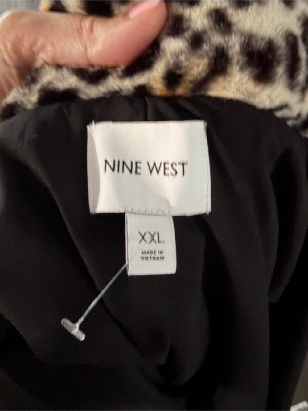 Nine West Leopard Print Faux Fur Jacket in Brown and Black - Picture 5 of 5